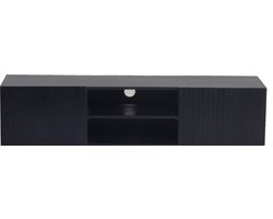 Zwevend Tv Meubel Zwart - Mangohout - 150x40x50cm - Kast Roman - Giga Meubel