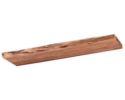 Zwevend Wandplank Hout - Muurplankjes Zwevend (90x20x4 cm) - Wandplank Kinderkamer - Houten Wandplank Industrieel met Metaal - Zwevende Wandplank/ Boekenplank - Nachtkastje - Wandplanken Bruin - Muur Plank