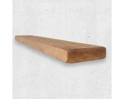 Zwevende Plank - Wandplank Rustiek - Wand Decoratie - Massief Grenenhout - 80 cm - Walnoot