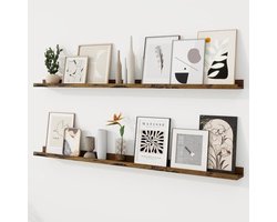 Zwevende planken - Set wandplanken - Voor decoratie en opslag - Stevig samengesteld hout - Set van 2 - Rustiek bruin