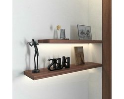 Zwevende planken - Wandplanken met licht - Decoratie presenteren - Ingebouwde LED-verlichting - Tot 150 cm - Warm wit