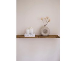 Zwevende Steigerhouten Wandplank – Inclusief Blinde Ophangpennen – Industrieel & Stoer