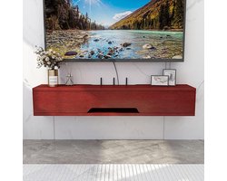 Zwevende Tv Kast - Wandmeubel Media - Entertainment Opslag - Georganiseerde Kabeldoorvoer - 110 cm - Rood