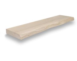 Zwevende wandplank 120 x 20 cm eiken boomstam - Wandplank - Wandplank hout - Fotoplank - Boomstam plank - Muurplank - Muurplank zwevend
