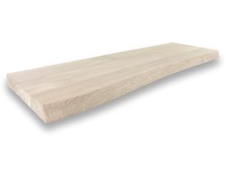 Zwevende wandplank 120 x 30 cm eiken boomstam - Wandplank - Wandplank hout - Fotoplank - Boomstam plank - Muurplank - Muurplank zwevend