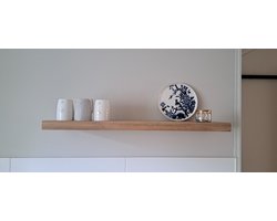 Zwevende Wandplank Eiken 60 cm Meubelzwagerij inclusief bevestigingsmateriaal