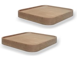 Zwevende Wandplank Hout Planten Muurrek Hangrek - Moderne Wanddecoratie Set van 2 - Kruidenrek Foto Kaarsen 15cm Shelf Slides