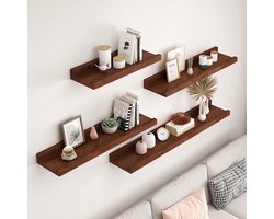 Zwevende Wandplank Massief Hout voor Woonkamer en Slaapkamer