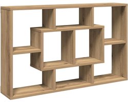 Zwevende Wandplank met 8 Vakken voor Boeken en Decoratie