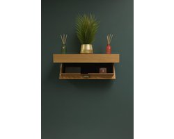 Zwevende Wandplank met Geheime Opbergruimte – Moderne Houten Wandplank met Verborgen Vak – Ruimtebesparend Design – Voor Woonkamer, Slaapkamer & Werkplek