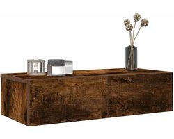 Zwevende Wandplank - Opbergkast Met Lades - Decoratie Opbergen - Robuust Duurzaam Materiaal - 60 x 26.5 x 15 cm