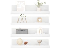 Zwevende Witte Wandrek Set Van 4 - Acryl Wandplanken Voor Boeken - Foto's - Woondecoratie - Keuken - Badkamer - Kantoor - Woonkamer - 32 x 10 x 8 cm Wandplanken & -rekken