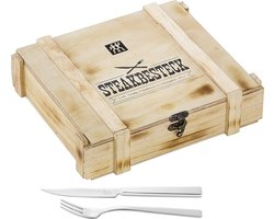 Zwilling Steak bestekset - 12-delig - In rustieke houten doos - Roestvrij staal