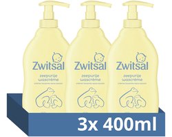 Zwitsal Zeepvrije Wascrème - Baby - helpt de natuurlijke huidbarrière te beschermen - 3 x 400 ml