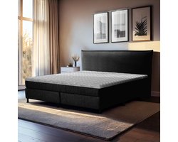 Zydante® - Boxspring - Detroit met geïntegreerde topper - Black - 160x200 cm