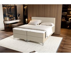 Zydante® - Boxspring - Londen met Opbergruimte - Bed - 140x200 cm - Beige