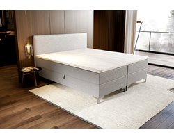 Zydante® - Boxspring - Londen met Opbergruimte - Bed - 140x200 cm - Zilver Grijs