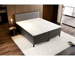 Zydante® - Boxspring - Londen met Opbergruimte - Bed - 180x210 cm - Antraciet