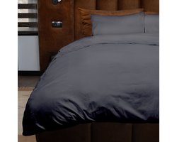 Zydante® Dekbedovertrek Emboss Geometric 140x220 cm - Anthracite - met 1 Kussensloop