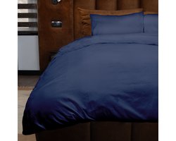 Zydante® Dekbedovertrek Emboss Geometric 200x220 cm - Donkerblauw - met 2 Kussenslopen