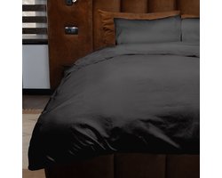 Zydante® Dekbedovertrek Emboss Geometric 200x220 cm - Zwart - met 2 Kussenslopen