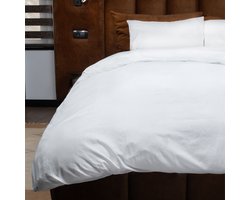 Zydante® Dekbedovertrek Emboss Geometric 240x220 cm - Wit - met 2 Kussenslopen