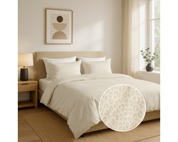 Zydante® Dekbedovertrek Emboss Panther 140x220 cm - Champagne - met 1 Kussenslopen