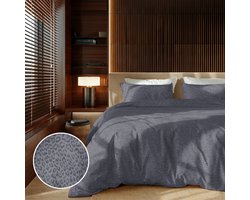 Zydante® Dekbedovertrek Emboss Panther 200x220 cm - Zilver Grijs - met 2 Kussenslopen