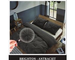 Zydante - Dekbedovertrek - Hotel Home Collection - Brighton - Antraciet / 200x200