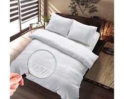 Zydante Dekbedovertrek - Hotel Home Collection - – Microlinnen – Luxe Hotel Look – Ademend en Vochtregulerend – Comfortabel Beddengoed - Plymouth - Wit / 200x200