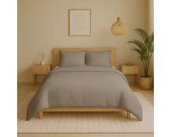 Zydante® Dekbedovertrek Teddy 200x220 cm - Cashew - met 2 Kussenslopen