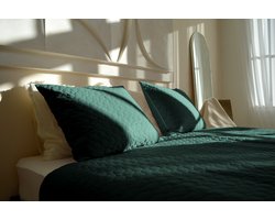 Zydante Home Bedsprei 220x240 cm – Inclusief 2 Kussenslopen 60x70 cm – 2-Persoons – Dark Green Circles