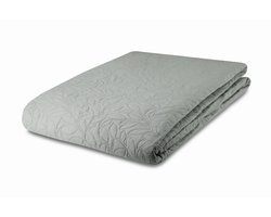 Zydante Home Bedsprei 220x240 cm – Inclusief 2 Kussenslopen 60x70 cm – 2-Persoons – Zilver Flowers