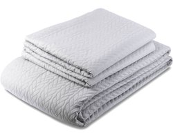 Zydante Home Bedsprei 220x240 cm – Inclusief 2 Kussenslopen 60x70 cm – 2-Persoons – Zilver Rope
