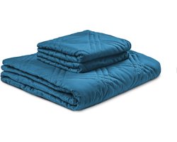 Zydante Home® - Bedsprei Incl. 2 Hoezen - 220x240 cm + 2 * 60x70 cm kussenslopen - Blauw