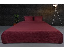 Zydante Home - Bedsprei Incl. 2 Hoezen - 220x240 cm + 2 * 60x70 cm kussenslopen - Bordeaux Rood