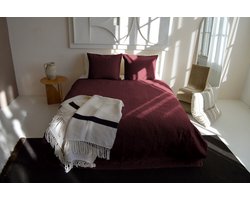 Zydante Home® Bedsprei Incl. 2 Hoezen -Bordeaux Rood Flowers - 220x240 cm + 2 * 60x70 cm