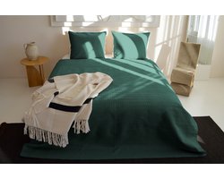 Zydante Home® Bedsprei Incl. 2 Hoezen -Dark Green Rope - 220x240 cm + 2 * 60x70 cm