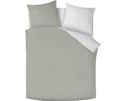 Zydante Swisstech® - Dekbedovertrekset - Omkeerbaar - Lichtgrijs & Wit - 140x200/220 cm