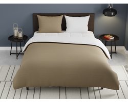 Zydante Swisstech® - Dekbedovertrekset - Omkeerbaar - Taupe & Gebroken wit - 140x200/220 cm