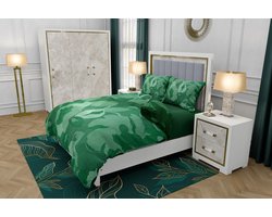 Zydante Swisstech® - Dekbedovertrekset - The Cotton Collection - Green Flowers - 200x200/220 + 2*60x70 cm