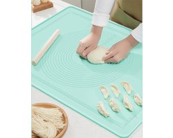 ZYLARO Siliconen bakmat XL - bakmat - 70x50 cm - Deegmat - extra dik - Hittebestendige tot 250°C - Vaatwasserbestendig - Polymeer antibacteriële structuur - BPA-vrij - Anti aanbak - groen