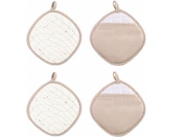 ZYLARO Siliconen Pannenlappen - 2-in-1 Pannenlappen en Ovenwanten - 2 Stuks - Hittebestendig tot 250 °C - EN407 Gecertificeerd - 100% BPA vrij - Wit