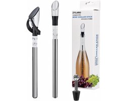 ZYLARO Wijnkoeler Stick, 2 stuk, 5-in-1 Wijnkoelers, Wijn Accessoires, Inclusief Wijnstopper, Inclusief Wijnschenker