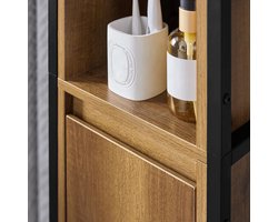 Zylo® Kolomkas Staand - Opbergkasten met Deuren - Hoge Kast - Bruin - ‎28cm x 30cm x 168cm