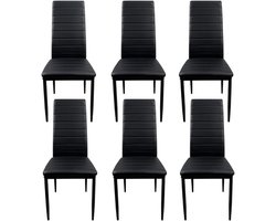 Zylo® Stoelen 6 Stuks - Stoelen - 38cm x 40cm x 96cm - Zwart