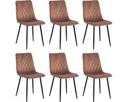Zylo® Stoelen 6 Stuks - Stoelen - ‎54 x 44 x 87 cm - ‎bruin