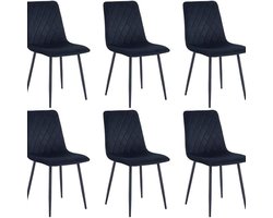Zylo® Stoelen 6 Stuks - Stoelen - ‎54 x 44 x 87 cm Zwart