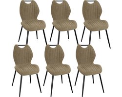 Zylo® Stoelen 6 Stuks - Stoelen - Bruin - 40cm x 48cm x 86cm