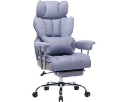 ZynoCore Directiestoel XL 180 kg – Ergonomische Bureaustoel – Dubbel Gevoerde Gaming & Office Chair – Brede Zitting – Voetsteun – PU Leer – Hoge Rugsteun Paars
